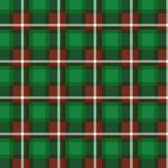 Gingham pattern design. Checked plaids in Green, Red and white. Seamless Background