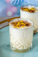 Classic eggnog - traditional creamy Christmas cocktail