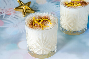 Classic eggnog - traditional creamy Christmas cocktail