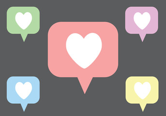 Like push button, map point with a heart Icon