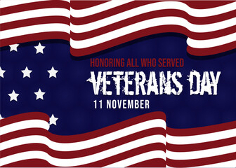 Innovative abstract or poster for veterans day. Honoring all who served design vector. 11 November