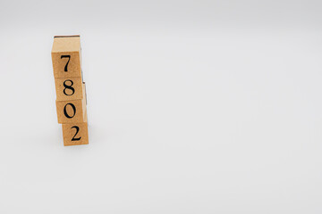 木ブロック　数字　Number　ナンバー　7802