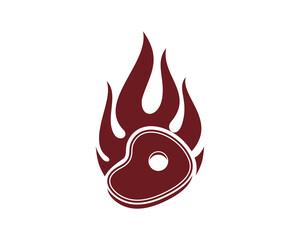 Fire with meat shape inside