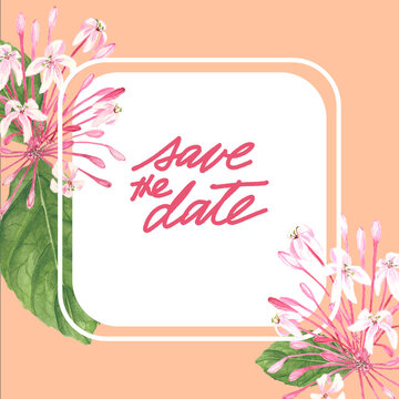 Philippine flora save the date invitation clerodendrum quadriloculare bagawak morado