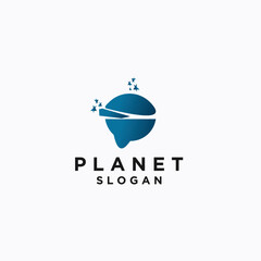 Planet logo icon design template flat vector