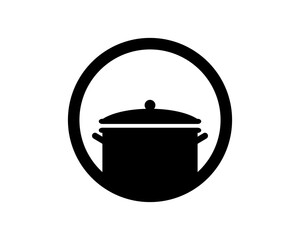 Circle with pot silhouette inside