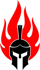 Fire with spartan head inside