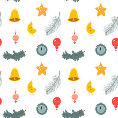 Cute christmas seamless pattern design - 540398586