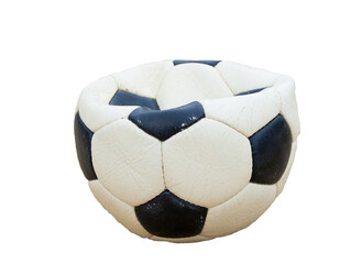 old deflated football ball
