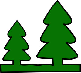 Decorated christmas trees Illustration