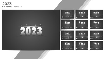 Minimal dark theme 2023 calendar template