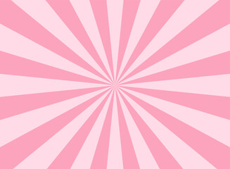 Sunlight horizontal background. Pink color burst background. Vector illustration.
