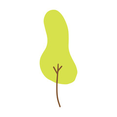 Tree icon vector abstract shape for nature, ecology and environment in a flat color illustration