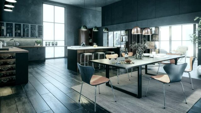 Luxury Penthouse Loft Apartment - loopable 3D Visualization