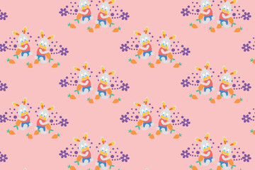  Bunnies with carrots pattern