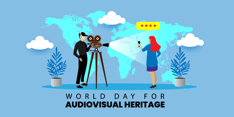 World Day for Audiovisual heritage background , Vector illustration