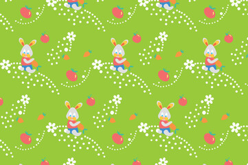 Bunny and vegetables pattern