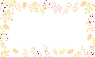 Autumn from oak and maple leaves, branches and berries. For your design.
