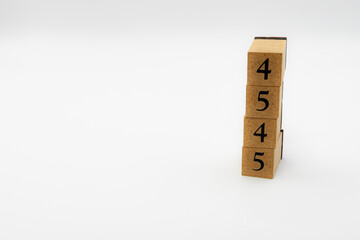 木ブロック　数字　Number　ナンバー　4545