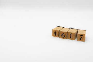 木ブロック　数字　Number　ナンバー　4617