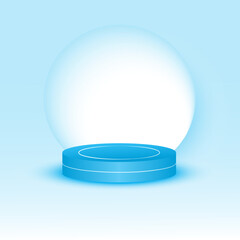 podium 3d geometric shape blue background minimalist abstract vector illustration rendering 3d