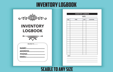 Inventory logbook, sales logbook low content kdp interior design template