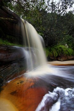 Long Exposure Shot Of A Waterfall In Sydney's Northern Beaches, Australia