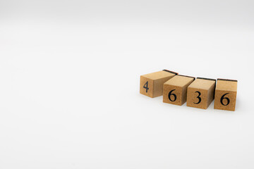 木ブロック　数字　Number　ナンバー　4636