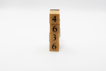 木ブロック　数字　Number　ナンバー　4636
