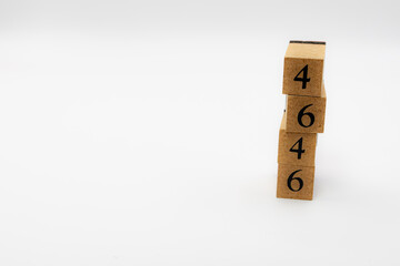 木ブロック　数字　ナンバー　Number　4646