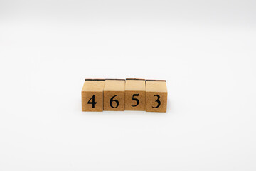 木ブロック　数字　ナンバー　Number　4653