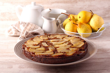 Upside down pear cake