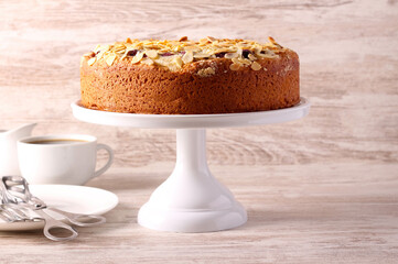 Cherry and almond coffee cake