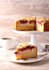Cherry, cheese and almond  cake