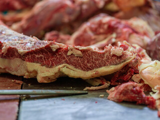 Wagyu being cut in butchery