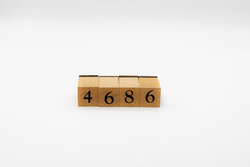 木ブロック　数字　Number　ナンバー　4686