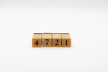 木ブロック　数字　ナンバー　Number　4721