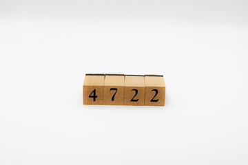 木ブロック　数字　ナンバー　Number　4722