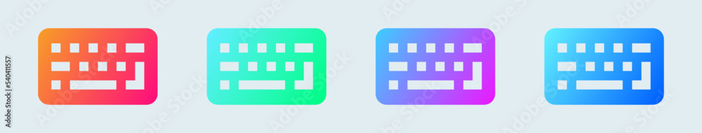 Fototapete keyboard solid icon in gradient colors. computer button signs vector illustration.