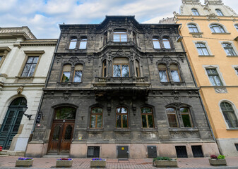 Budapest, Hungary. Front view of beautiful old building in the city center 