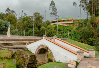 Puente de Boyacá (in English: The Bridge of Boyaca) is a small bridge located at the Bogota Tunja highway in a valley crossing Teatinos river.