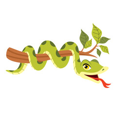Cartoon Illustration Of A Snake