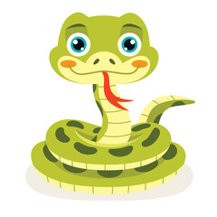 Fototapeta premium Cartoon Illustration Of A Snake