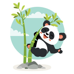 Cartoon Illustration Of A Panda