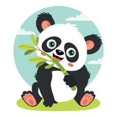 Cartoon Illustration Of A Panda