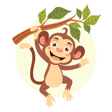 Cartoon Illustration Of A Monkey