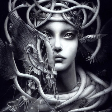 Hekate Greek goddess of magic and spells, mythology, legend, digital art