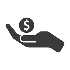Donate glyph icon isolated on white background.Vector illustration.