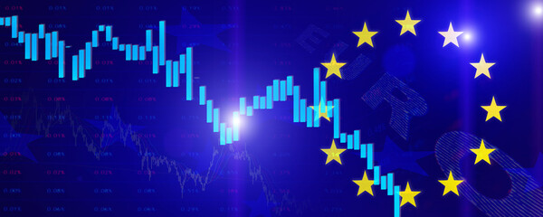 European stock market fall concept
