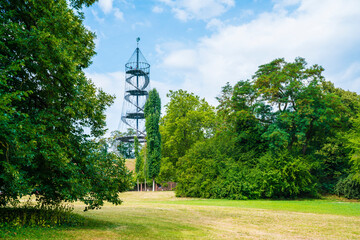 Germany, Stuttgart city killesberg urban park killesbergturm tower beautiful nature landscape...